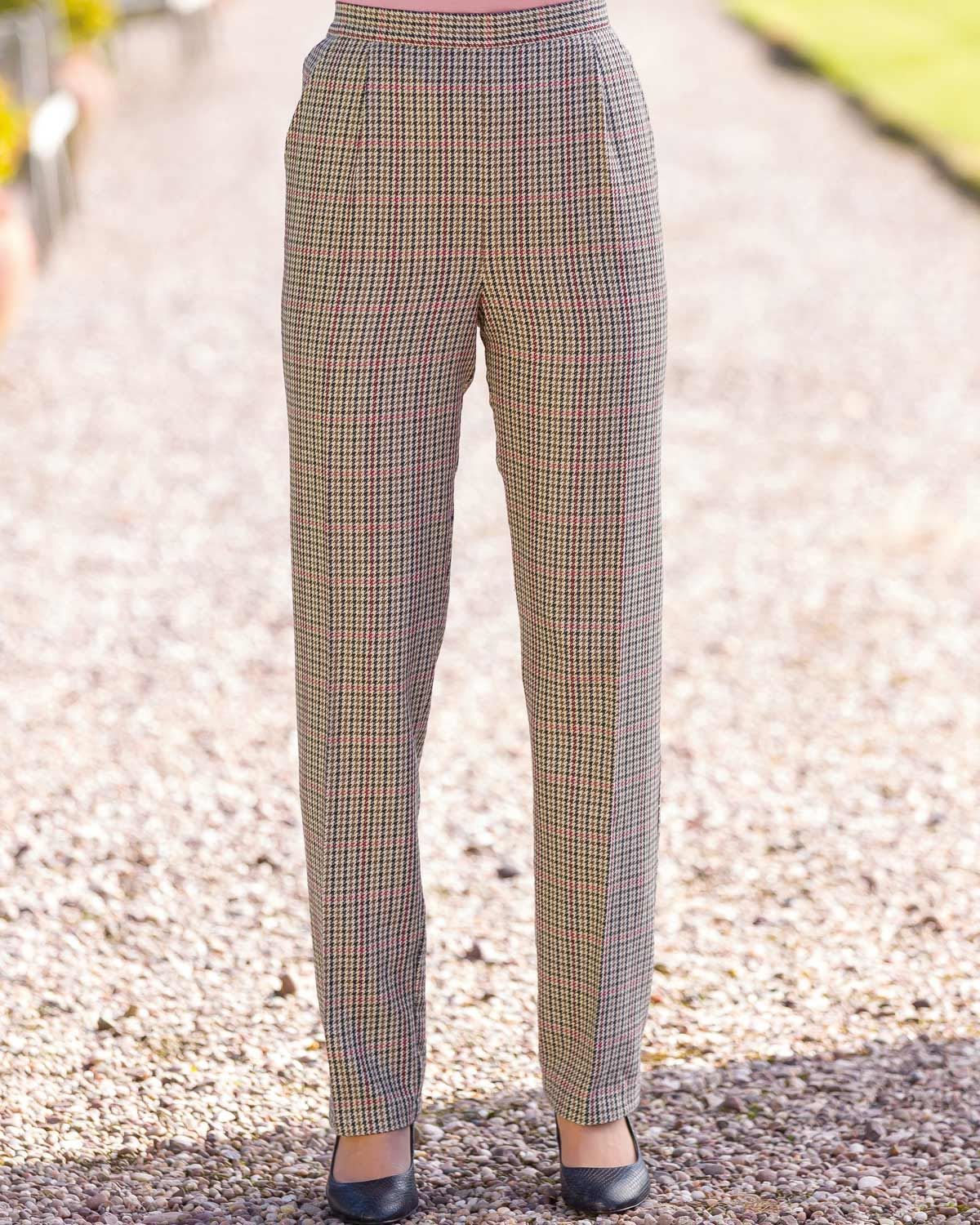 Checked sale ladies trousers